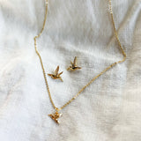 Gold Hummingbird Stud Earrings