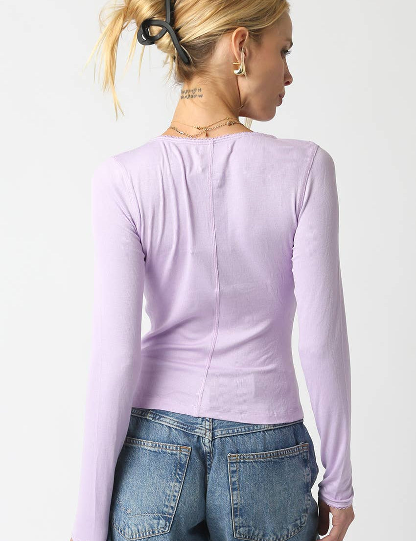 Soft Violet Lightweight Ribbed Cardigan