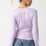 Soft Violet Lightweight Ribbed Cardigan