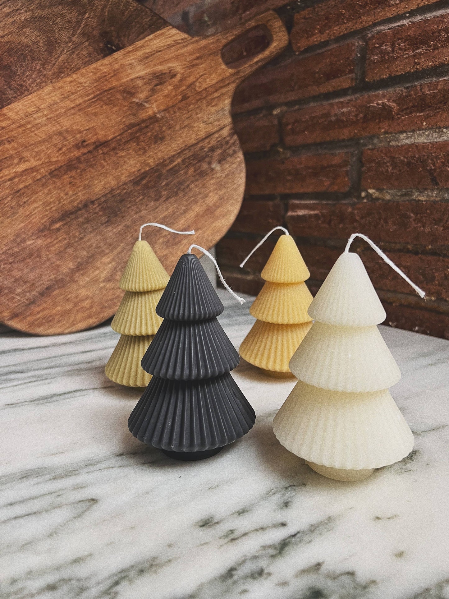 Ribbed Beeswax Tree Candle