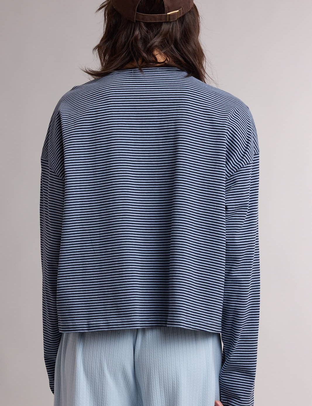 Carson Striped Button Top