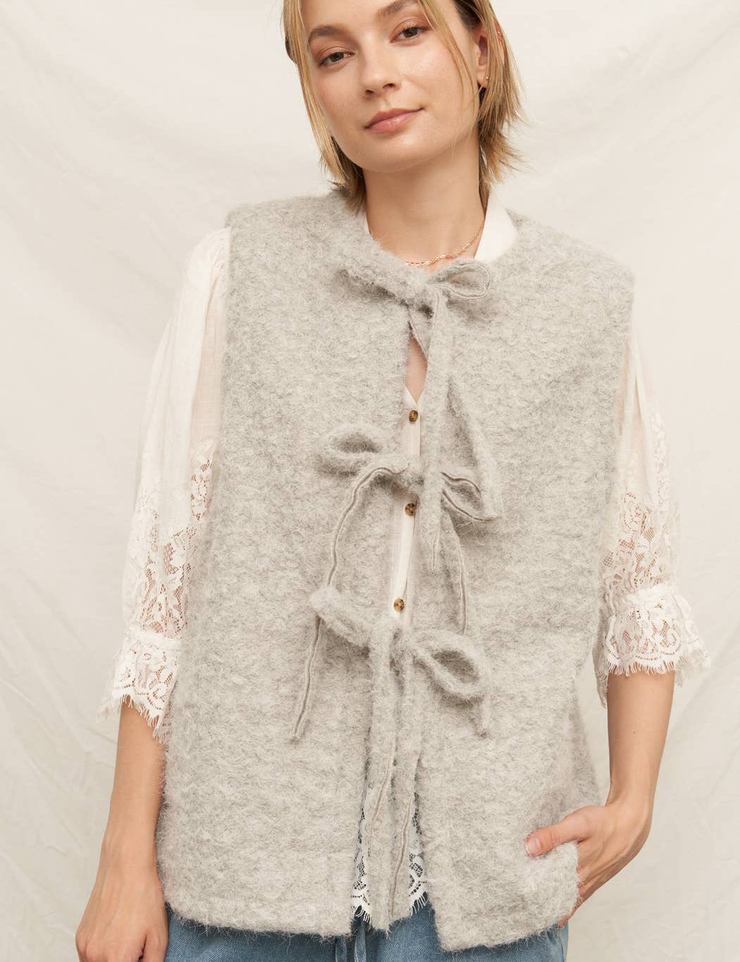 gray tie sweater vest