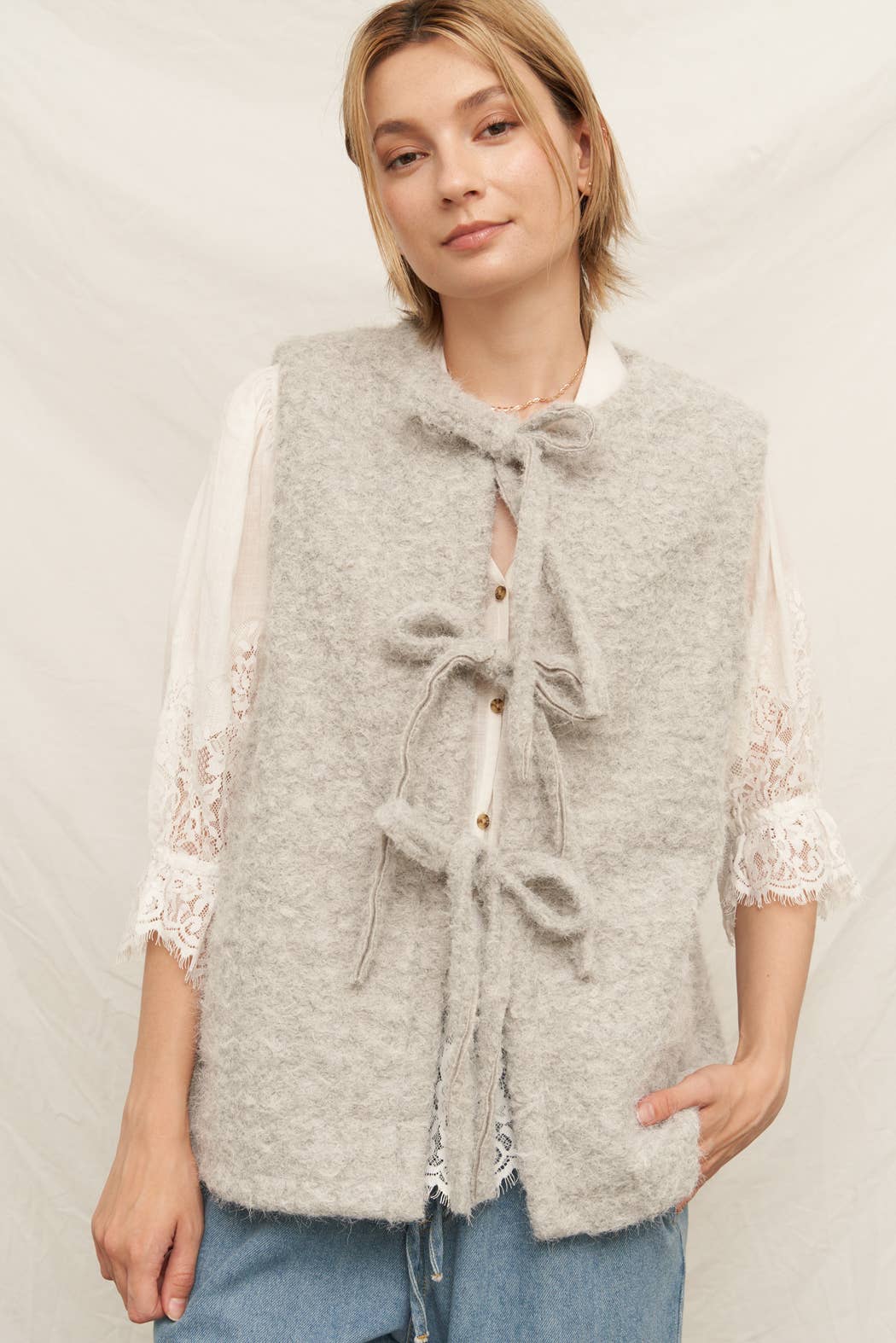 gray tie sweater vest