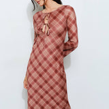 Redwood Plaid Maxi Dress
