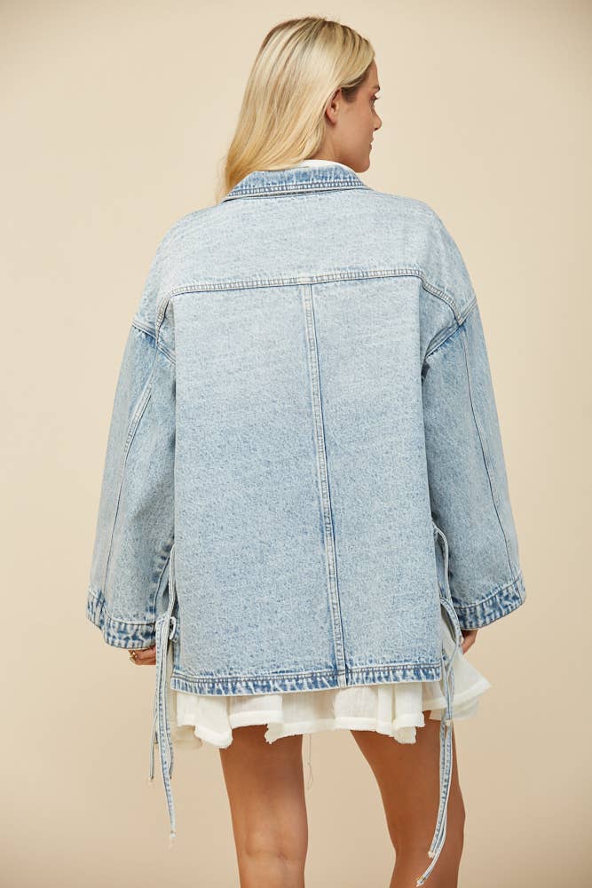 June Jacket – Oversized Side-Tie Denim