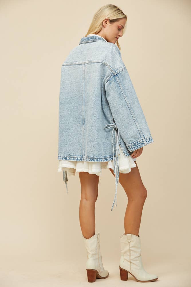 June Jacket – Oversized Side-Tie Denim