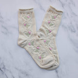 Vintage Rose Crew Socks