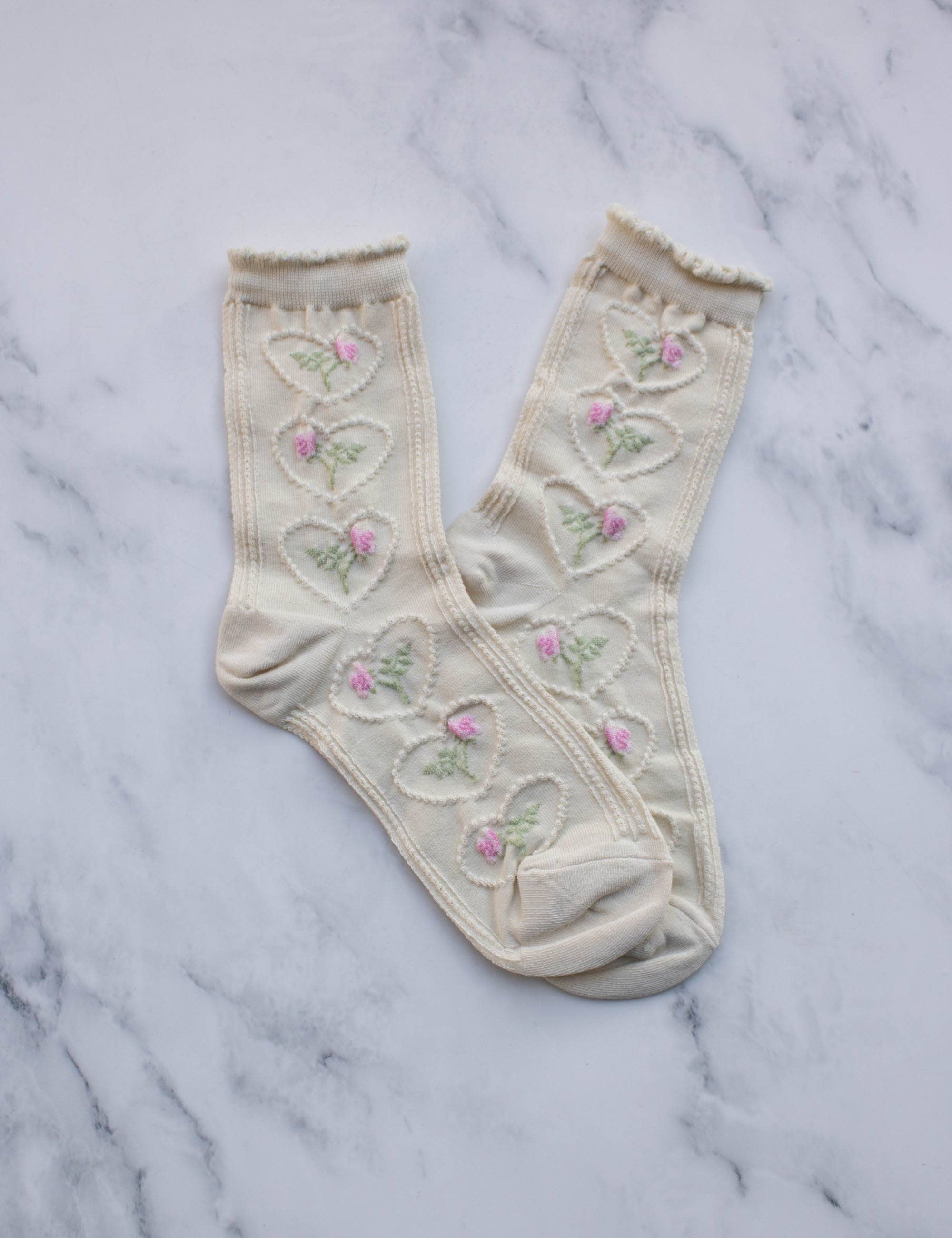 Vintage Rose Crew Socks