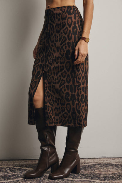 Astrid Leopard Midi Skirt