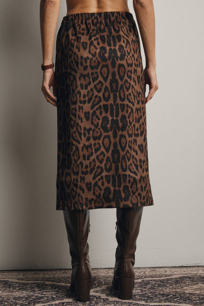 Astrid Leopard Midi Skirt