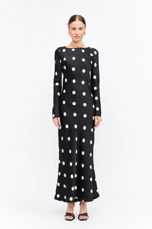 Celine Polka Dot Black Dress