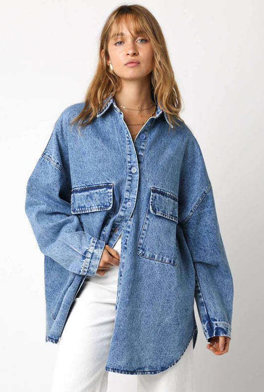 Finn Oversized Denim Button-Up