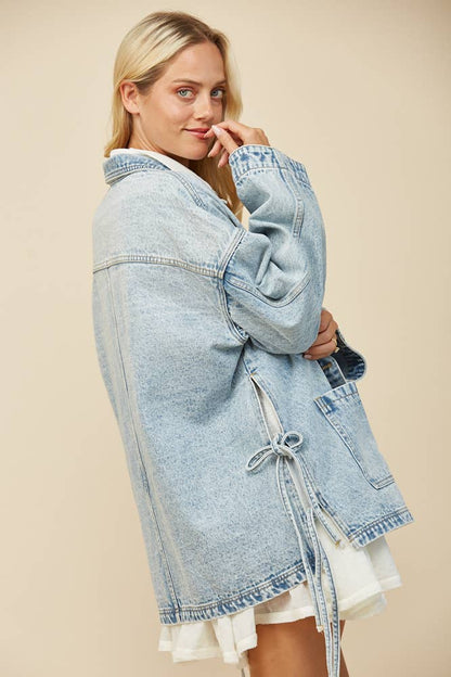 June Jacket – Oversized Side-Tie Denim