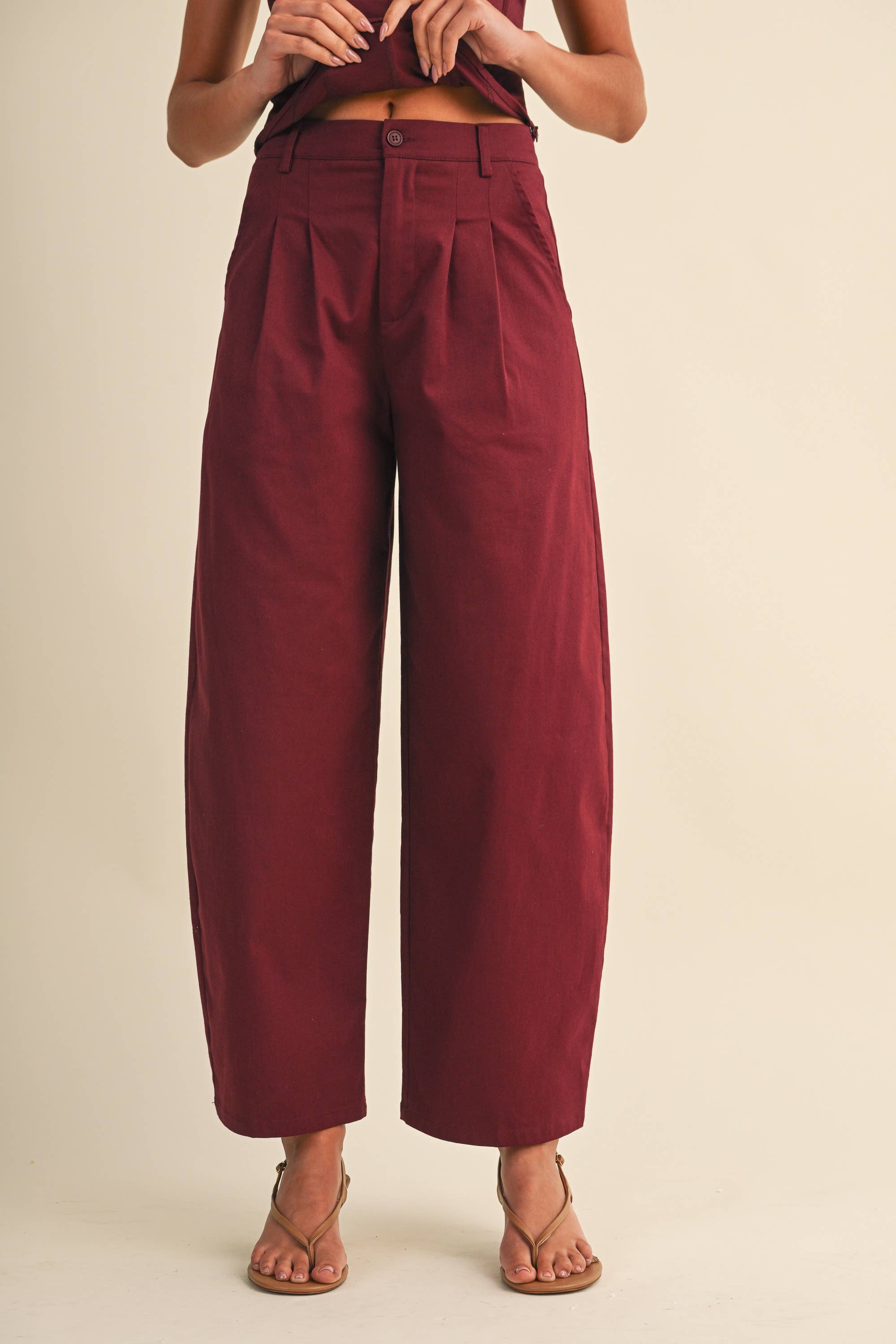 burgundy wide leg pants, pleated wide leg pants, high waisted trousers, women's burgundy pants, matching set pants, dressy wide leg pants, fall trousers, elegant women's pants, boutique clothing, west of may boutique