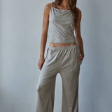spaghetti strap lounge tank women
soft jersey cami top women
travel outfit tank top women
matching lounge set tank
viscose stretch camisole women
elevated loungewear tank top
minimal summer cami women
comfortable travel outfit top
neutral matching set top
summer spritz collection top