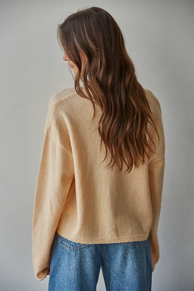 apricot cardigan women, peach cardigan women, lightweight spring cardigan women, button front cardigan women