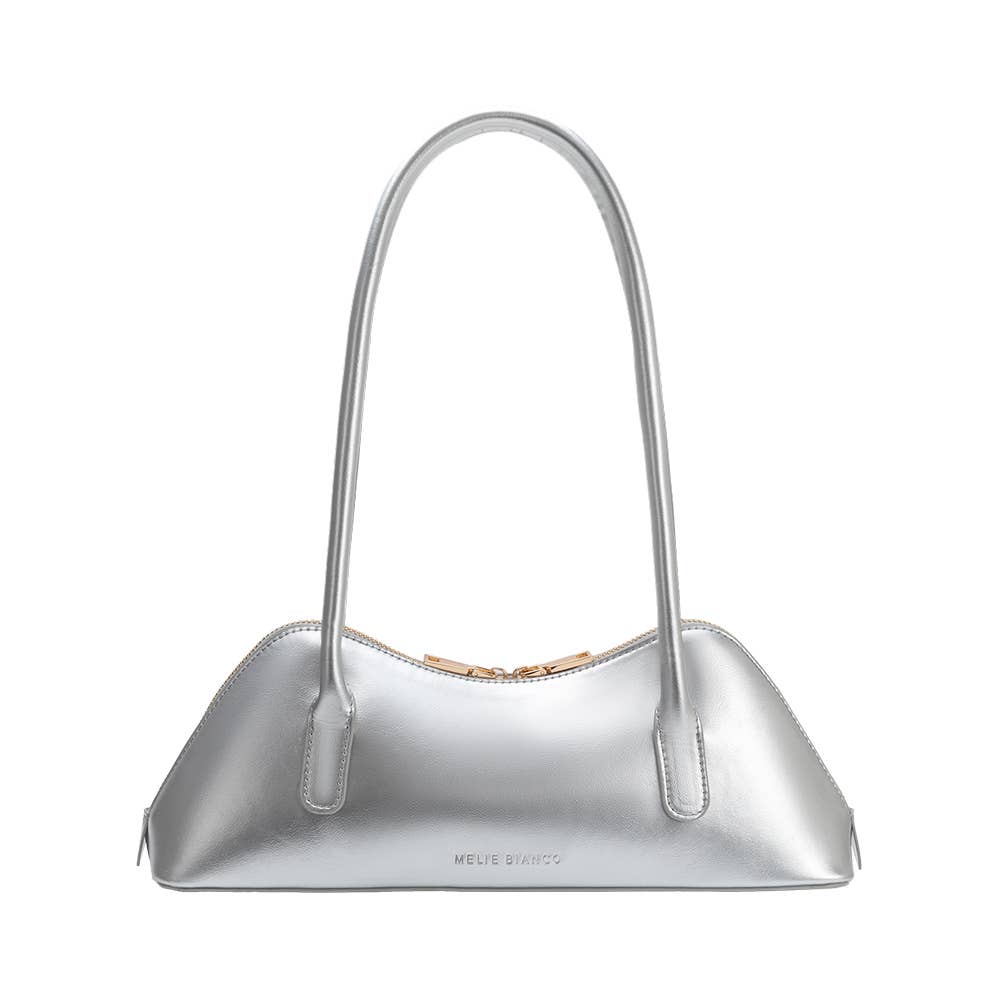 small silver metallic purse