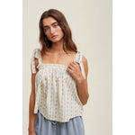striped cotton cami women
tie shoulder tank top women
square neck summer camisole
lightweight cotton summer top
relaxed fit striped tank women
coastal casual summer top
women’s tie strap blouse
breathable cotton tank top
outer banks inspired summer top
summer spritz collection top