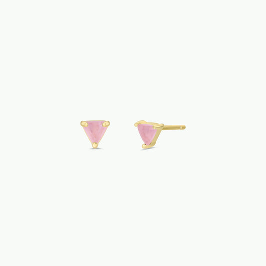 Blush Prism Studs – Rose Quartz & Gold