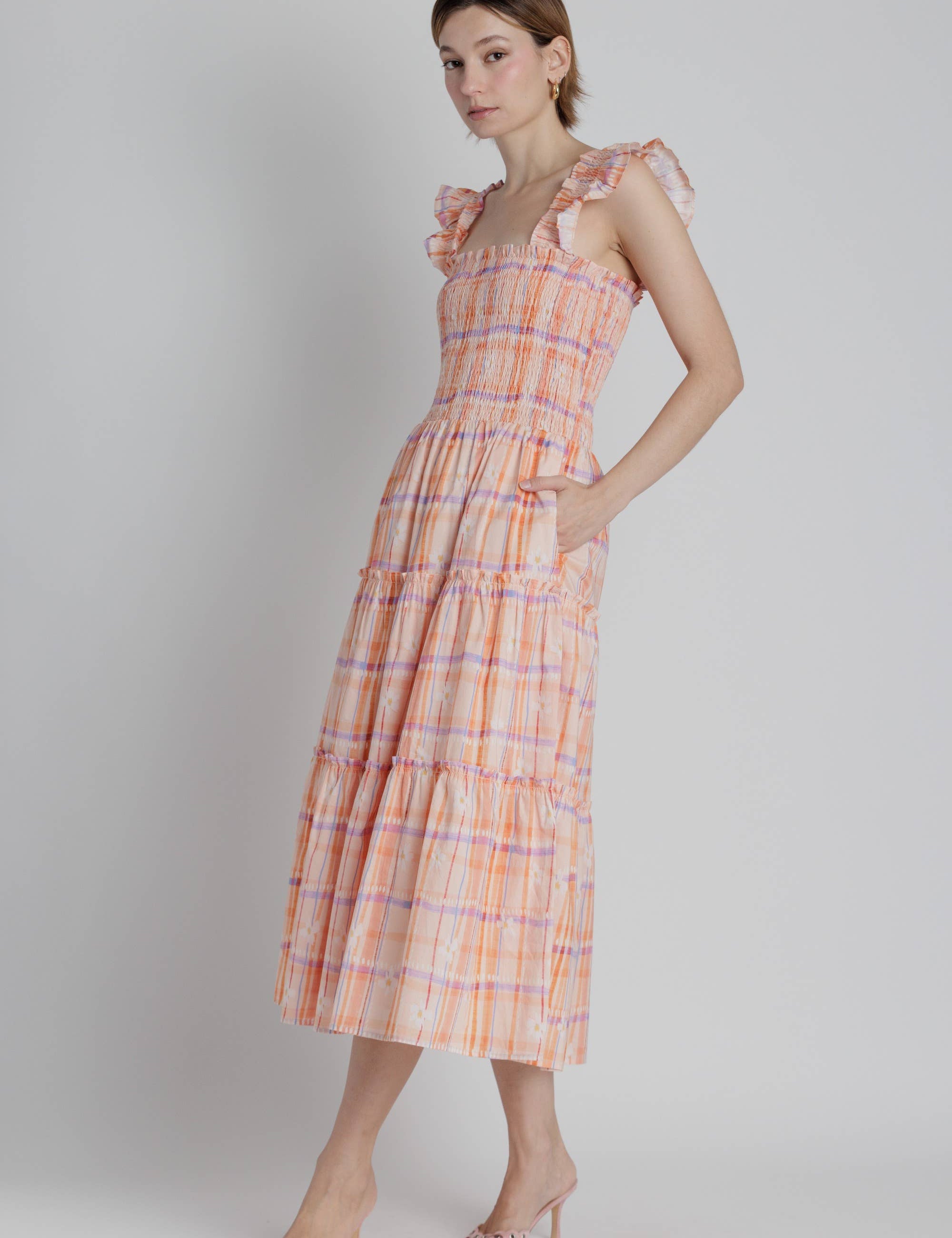 Daybreak Plaid Midi Dress