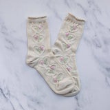 Vintage Rose Crew Socks