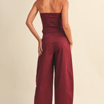 burgundy corset top, sweetheart neckline top, strapless corset top, structured corset top, burgundy going out top, women's corset top, matching set top, fall outfit, boutique corset top, west of may boutique