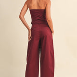 burgundy corset top, sweetheart neckline top, strapless corset top, structured corset top, burgundy going out top, women's corset top, matching set top, fall outfit, boutique corset top, west of may boutique