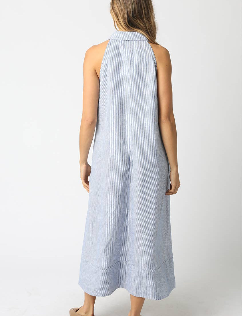 light blue linen maxi dress with v-neckline and side pockets
sleeveless 100% linen dress with relaxed a-line silhouette
coastal-inspired linen maxi dress in soft blue
lightweight linen summer dress with functional pockets
elevated casual linen dress for vacation and everyday wear
vacation dress
rich mom dress
high end linen dress
hamptons vacation dress
east coast vacation dress
flattering linen dress
flowy linen dress
linen dress for brunch
linen dress for baby shower
classy linen dress
old money linen 