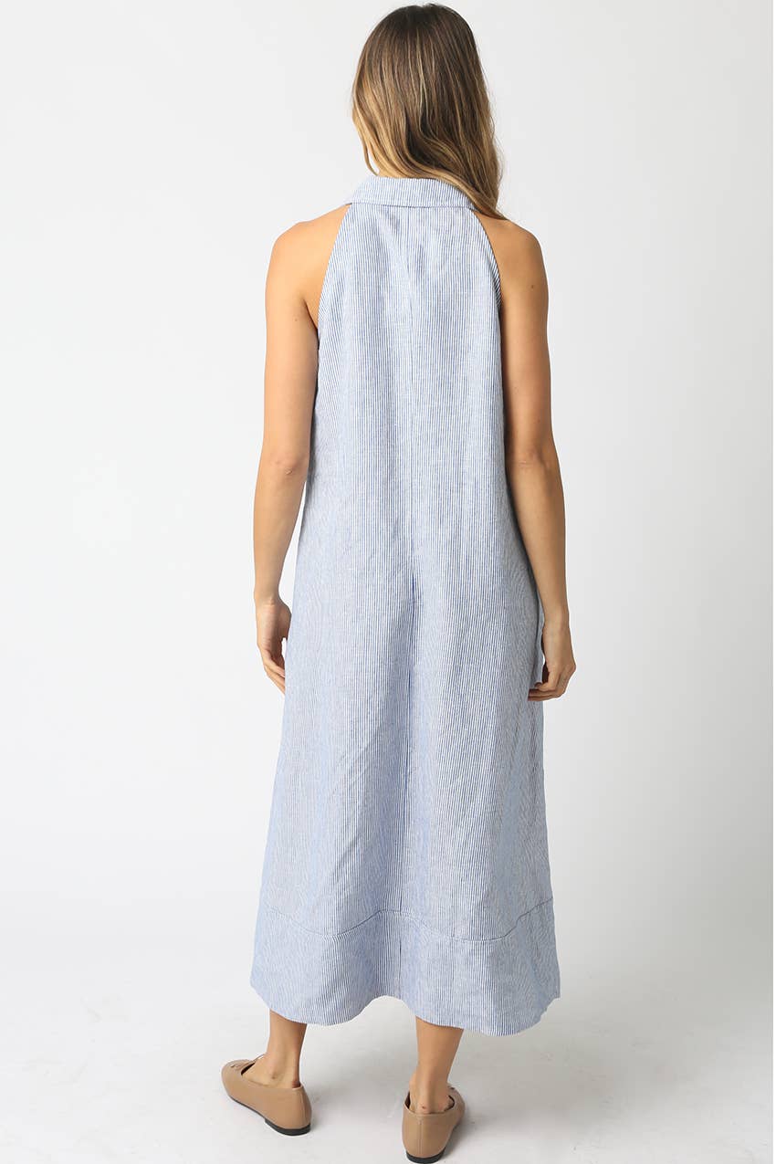 light blue linen maxi dress with v-neckline and side pockets
sleeveless 100% linen dress with relaxed a-line silhouette
coastal-inspired linen maxi dress in soft blue
lightweight linen summer dress with functional pockets
elevated casual linen dress for vacation and everyday wear
vacation dress
rich mom dress
high end linen dress
hamptons vacation dress
east coast vacation dress
flattering linen dress
flowy linen dress
linen dress for brunch
linen dress for baby shower
classy linen dress
old money linen 