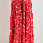 red floral tiered maxi skirt with pockets
lightweight floral maxi skirt with elastic waist
plus size summer skirt 
americana aesthetic
flowy red summer skirt with adjustable drawstring waist
tiered floral maxi skirt with lining
red floral boho skirt with pockets
feminine floral print maxi skirt for summer
relaxed fit tiered maxi skirt in red floral print
lightweight floral skirt with elastic waistband