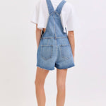 medium wash denim shortalls with square neckline
fourth of july outfit
screen door
johnson city tennessee womens boutique
women's denim overalls shorts with side buttons
relaxed fit cotton denim shortalls
classic blue jean shortalls for women
summer denim overalls styled with white tank top
medium wash denim romper overalls with pockets
casual cotton shortalls for summer
vintage inspired denim shortalls with adjustable straps