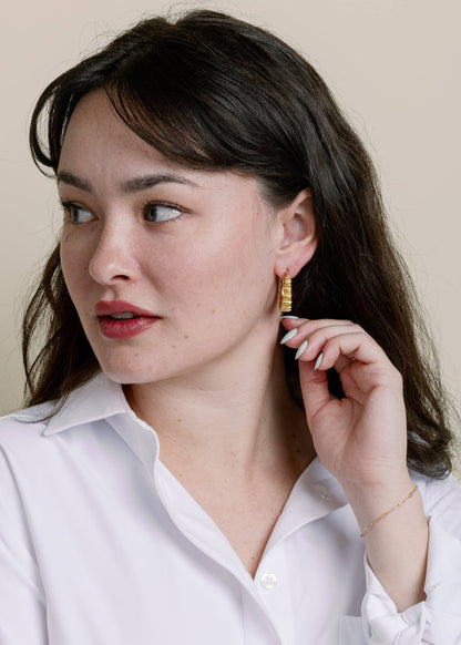 Ruffle-Edge Hoops -- Gold