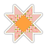 Pink + Orange Barn Quilt Sticker