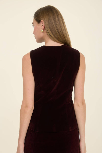 Mulled Wine Velvet Vest