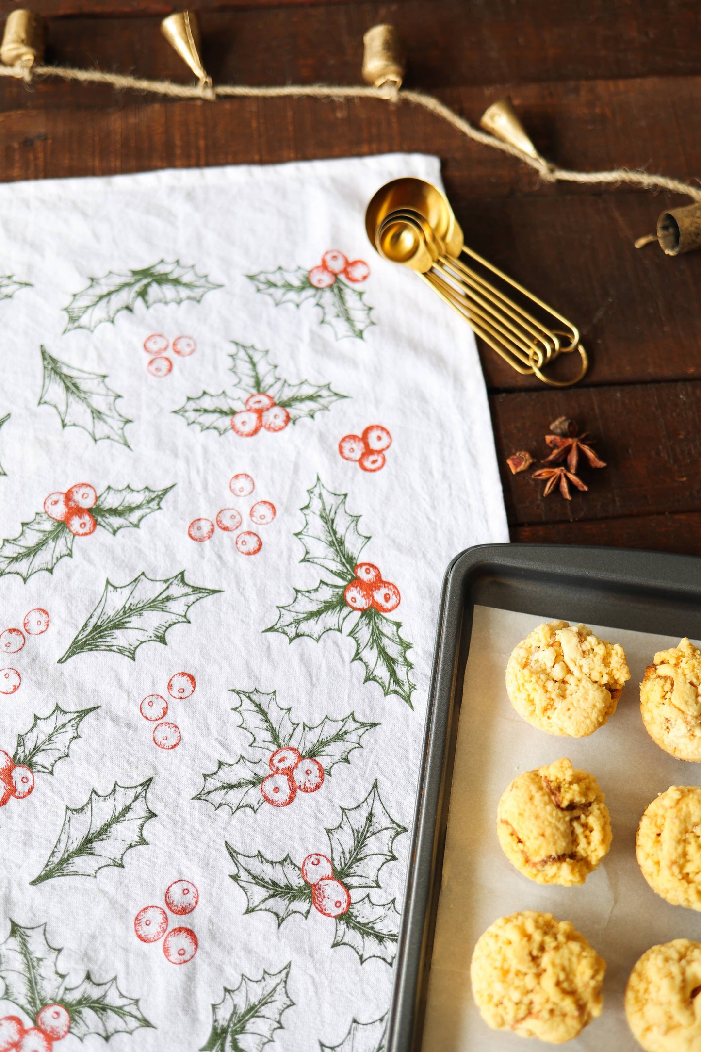 Botanical Holly Tea Towel