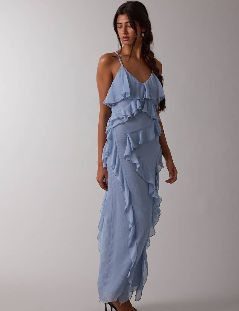 blue ruffle maxi dress
wedding guest dress blue
romantic summer maxi dress
ruffle formal dress women
v neck occasion dress women
flowy blue event dress
vacation wedding guest dress
italian summer inspired dress
adjustable strap maxi dress
summer spritz collection dress
elevated blue midi maxi dress