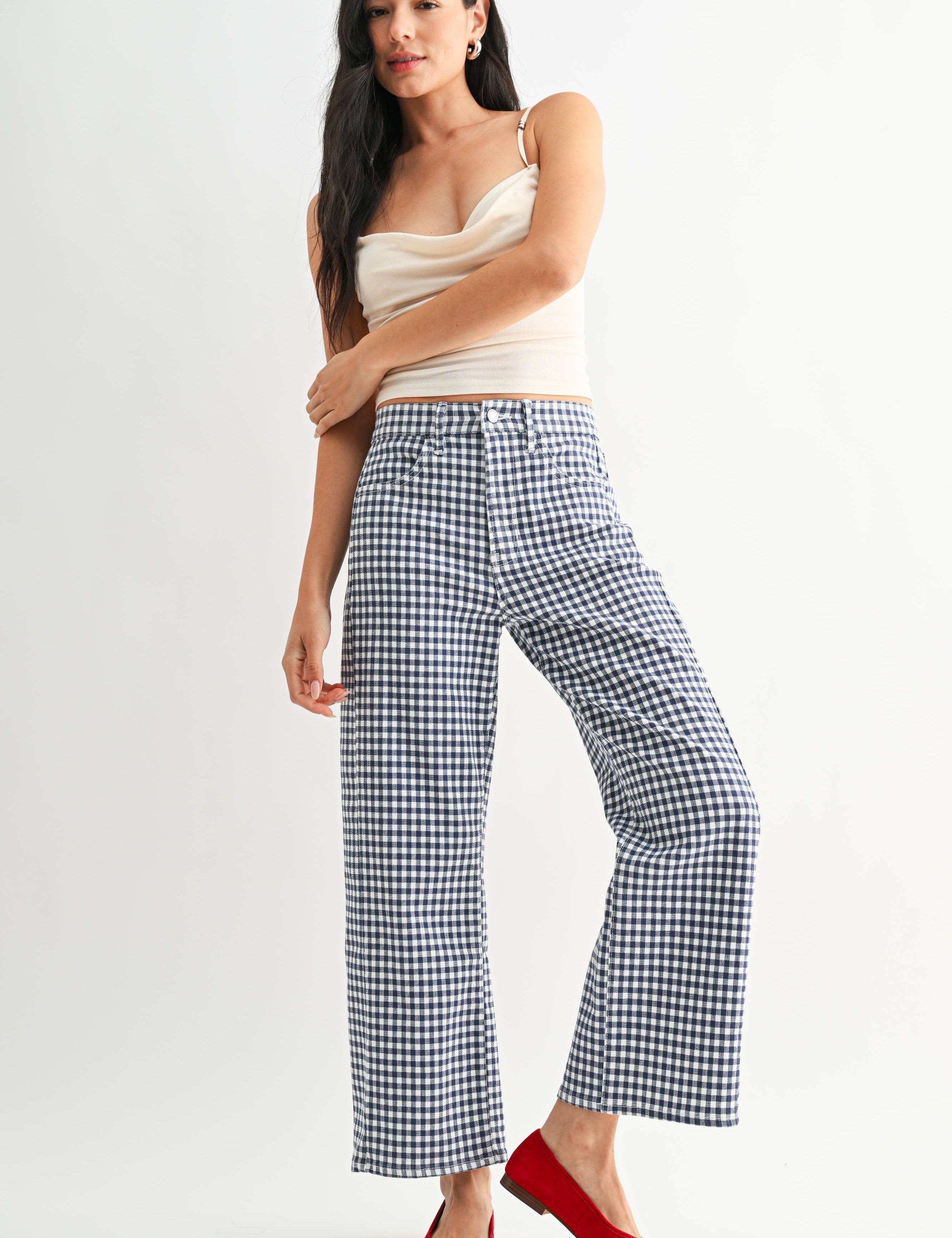 blue gingham barrel leg jeans
Just Black Denim gingham jeans
women's cropped barrel leg denim
blue checkered summer jeans
gingham print barrel jeans
soft stretch denim gingham pants
casual blue gingham jeans for women
cropped wide leg gingham denim
lightweight patterned denim jeans
trendy barrel leg jeans for summer