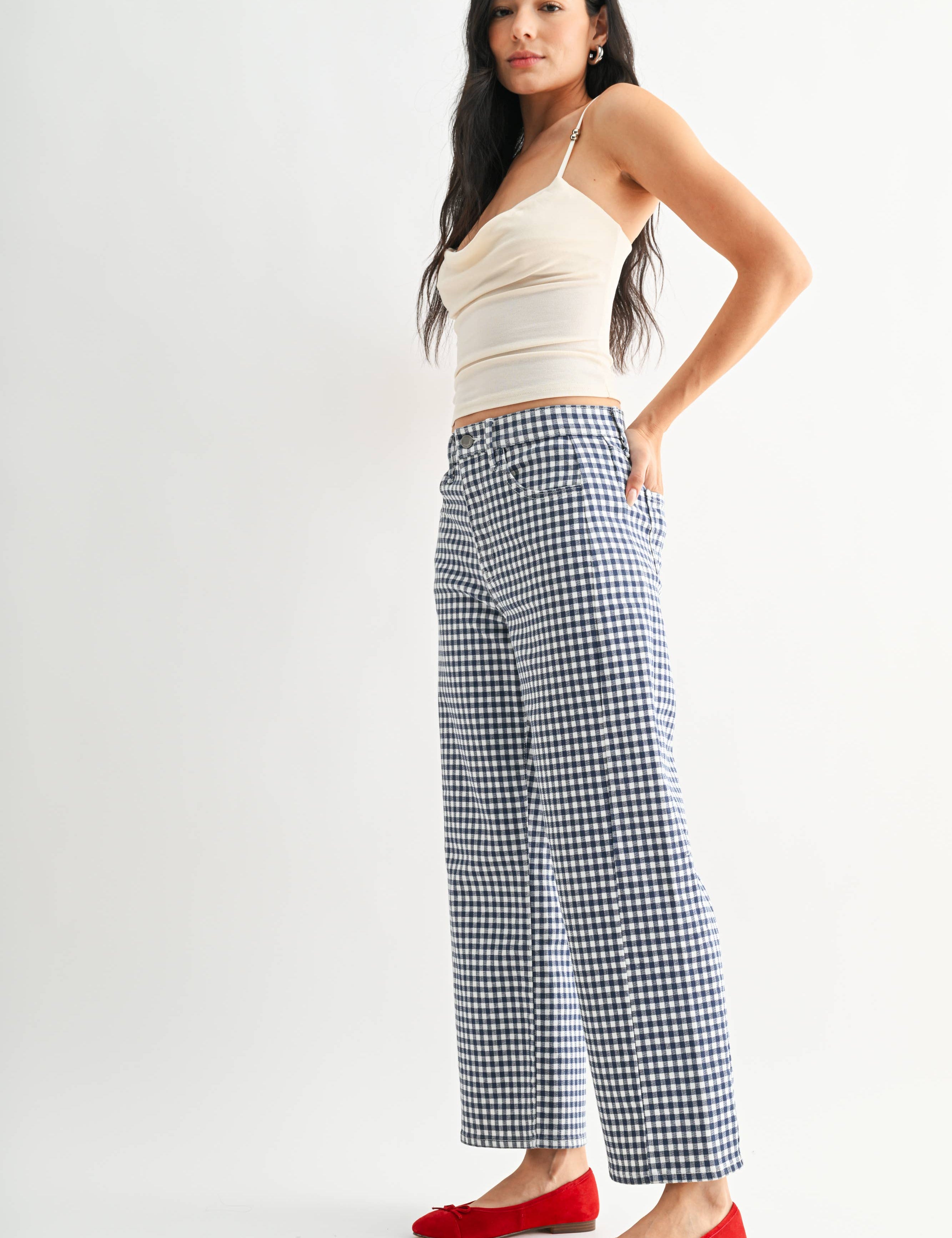 blue gingham barrel leg jeans
Just Black Denim gingham jeans
women's cropped barrel leg denim
blue checkered summer jeans
gingham print barrel jeans
soft stretch denim gingham pants
casual blue gingham jeans for women
cropped wide leg gingham denim
lightweight patterned denim jeans
trendy barrel leg jeans for summer