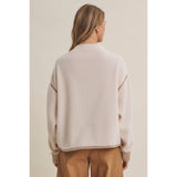 sherpa fleece pullover, women's half zip fleece, gingham sherpa pullover, ivory sherpa fleece, women's fall pullover, cozy fleece pullover, half zip sherpa, brown gingham fleece, women's boutique fall clothing