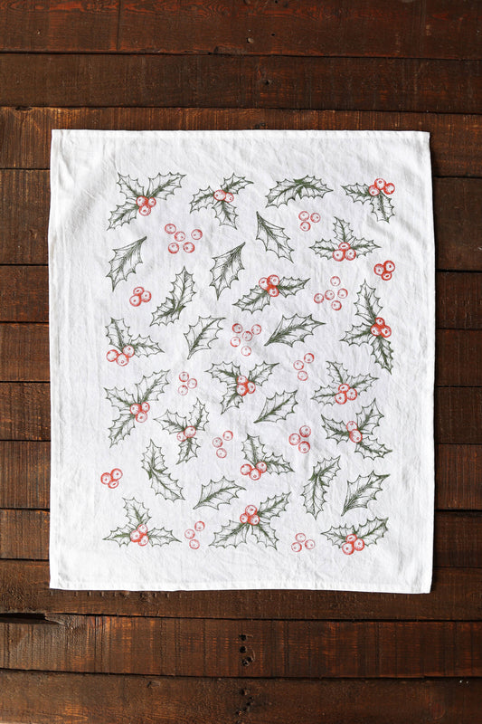 Botanical Holly Tea Towel