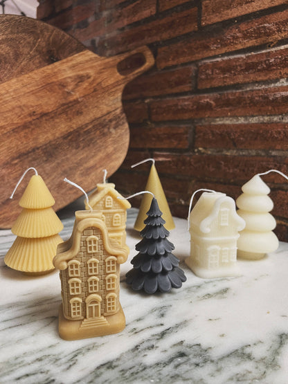 Ribbed Beeswax Tree Candle