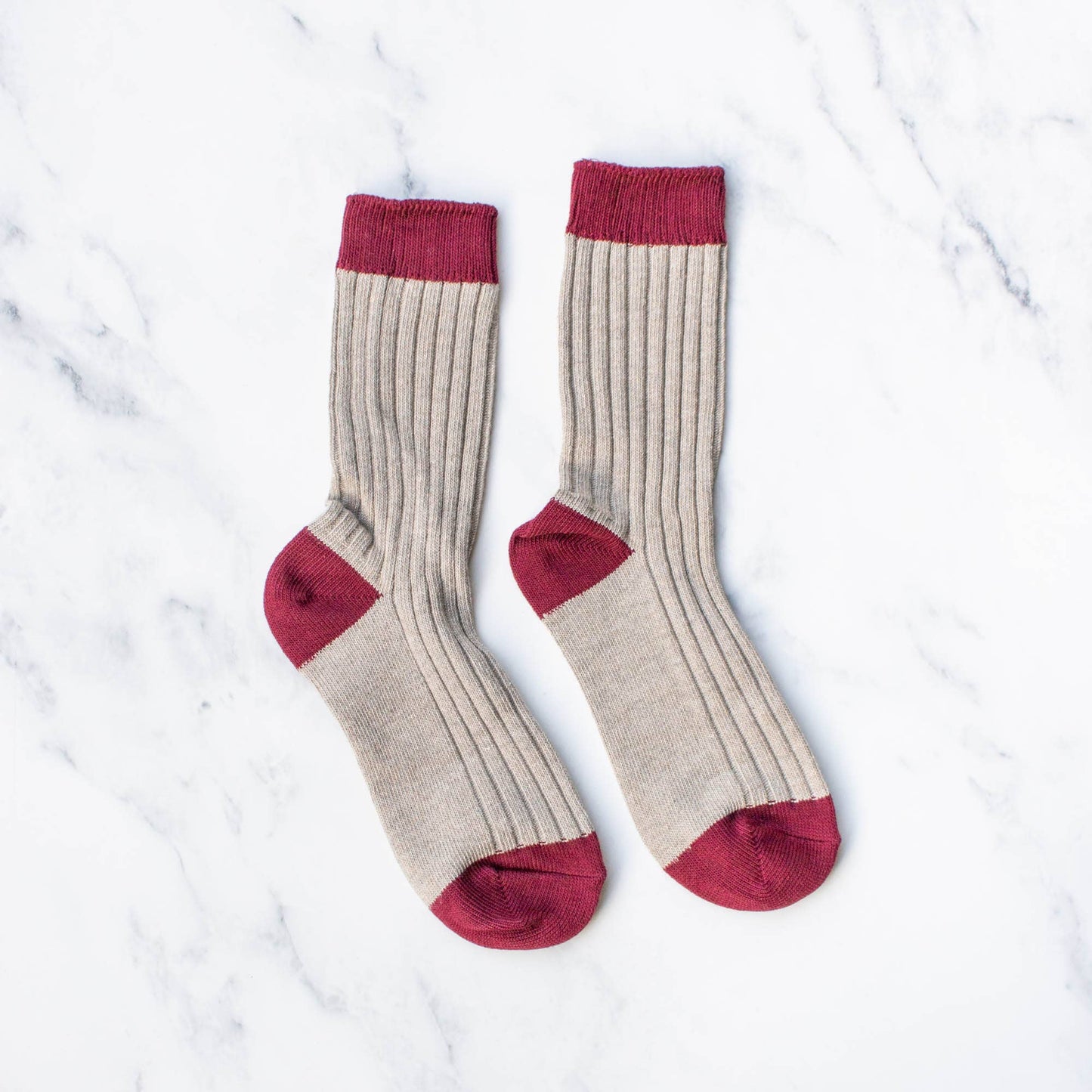 The Two-Tone Ribbed Crew Sock