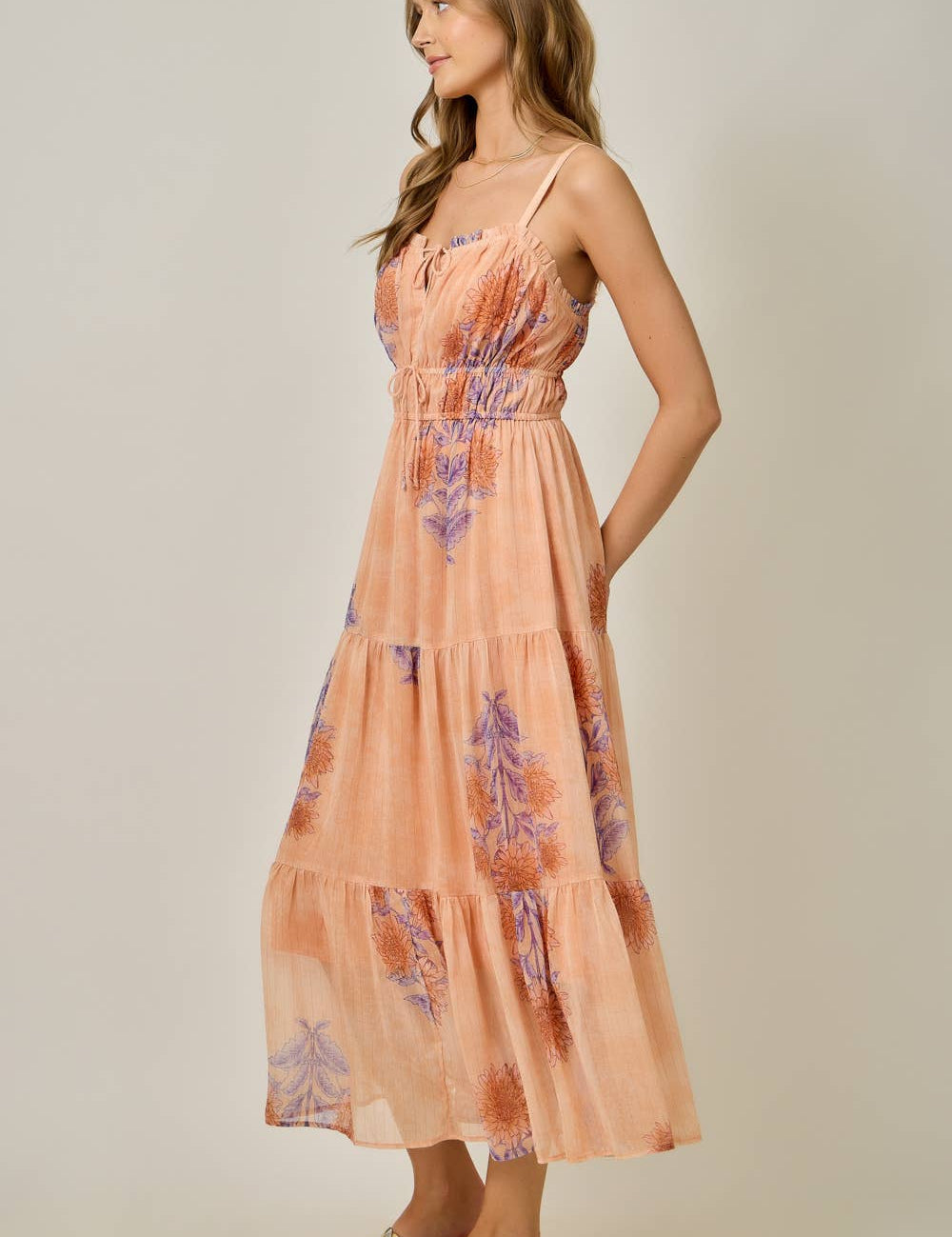 Peach Tree Midi Dress