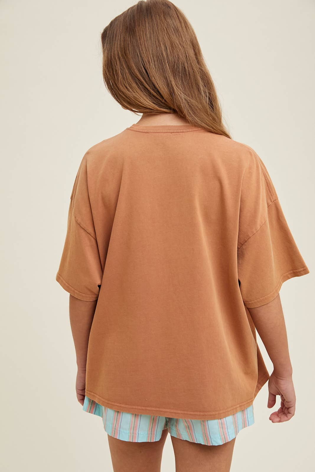 oversized cotton t shirt, boxy fit tee, relaxed everyday t shirt, lightweight cotton tee, oversized brown t shirt, casual summer basic top, women's oversized crew neck tee, relaxed fit cotton shirt