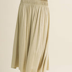 sage green maxi skirt, smocked waist maxi skirt, crinkle woven skirt, flowy boho maxi skirt, elastic waist maxi skirt, sage green skirt, lightweight maxi skirt, matching set skirt, women's resort skirt, romantic boho skirt