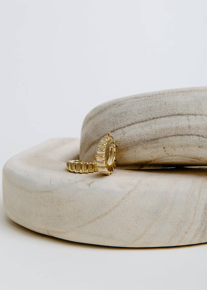 Ruffle-Edge Hoops -- Gold