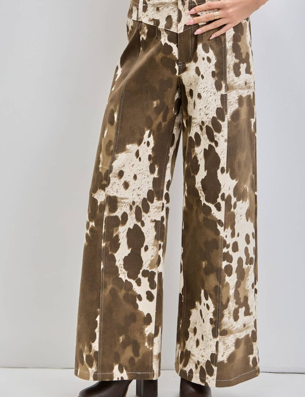St. Paul Cowhide Wide Leg Jeans