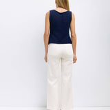 Ashley Knit Button-Up Sleeveless Top