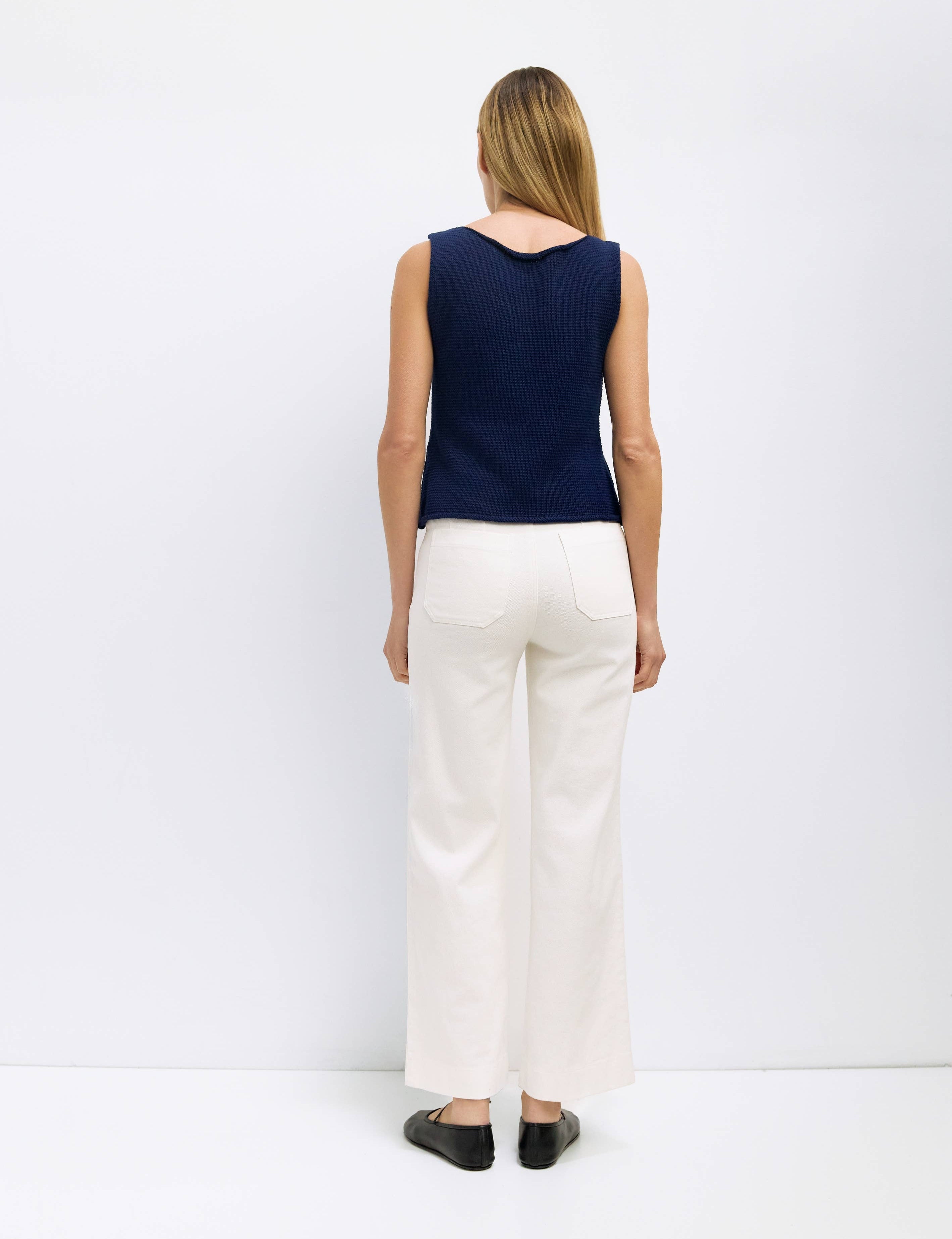 Ashley Knit Button-Up Sleeveless Top