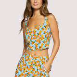 orange print crop tank women
citrus print summer top
sweetheart neckline boutique tank
matching summer set women
vacation outfit top women
resort wear boutique clothing
playful summer crop top
blue orange print tank top
european summer outfit women
west of may spritz collection